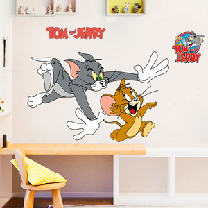 猫和老鼠抖音同款卡通立体自粘贴纸儿童房装饰墙贴画衣柜防水壁纸