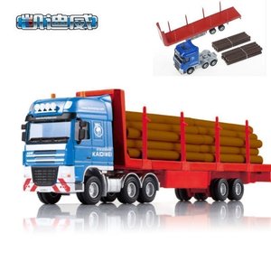 凯迪威625034合金工程车模型1:50木材运输车 拖挂车卡车 金属模型