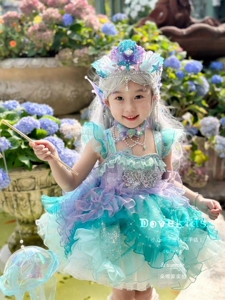 24现货夏季专柜品牌洛丽塔人鱼公主裙连衣裙短款蓬可爱蛋糕纱纱裙
