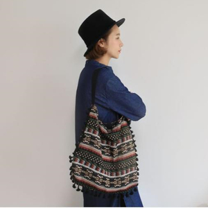 厂家新款韩国帆布包女 民族风单肩包手提包 流苏棉麻大容量单肩包