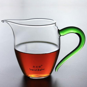 北大史彩色琉璃把高硼硅耐热玻璃茶具茶海分茶器公道杯茶具配件