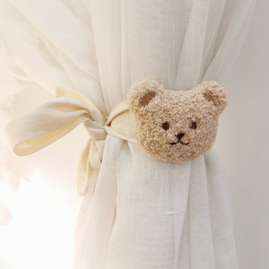 韩国ins风刺绣小熊头 窗帘绑带婴儿童房装饰绑绳蚊帐扎带捆绳