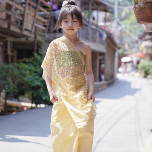 西双版纳傣族泼水节民族服装女童套装抹胸泰式儿童表演拍店长推荐