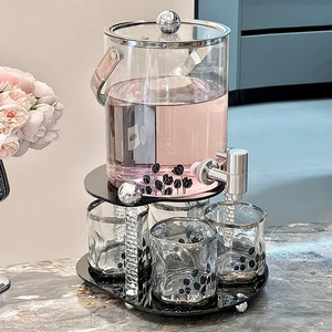 德国玻璃冷水壶带龙头水壶套装大容量家用夏季凉水壶水果茶饮料桶