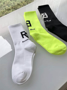 韩国东大门代购RB正品RooKiE Bud百搭字母LOGO高筒中筒袜女士袜子