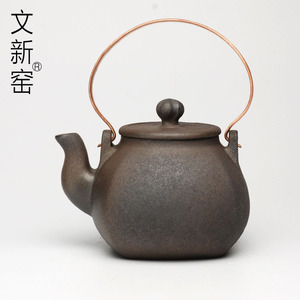 文新窑茶器铁四方壶日式铁壶煮茶壶纯手工紫砂烧茶壶大容量茶壶