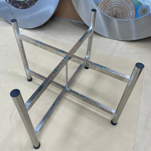 不锈钢圆桌脚折叠支架脚架圆桌方桌餐桌木桌面钢化玻璃桌腿台脚架
