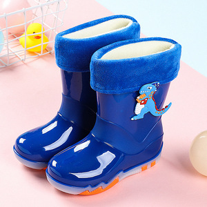 婴儿雨鞋1-3岁宝宝雨靴男童冬天小孩加绒冬季防滑儿童水鞋中大童