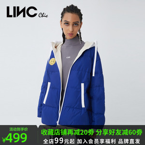 LINC金羽杰羽绒服女21冬新款薄款短款双面穿白鸭绒外套Y21602137