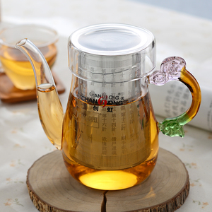茶壶泡茶冲茶器耐热玻璃花茶壶三十六计不锈钢内胆过滤创虹茶具