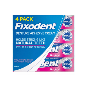 美国Fixodent假牙固齿剂固定假牙稳固剂义齿黏合剂霜68克*4支集货