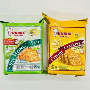印度尼西亚进口UNIBIS原味椰子味苏打饼干怀旧休闲零食下午茶点心