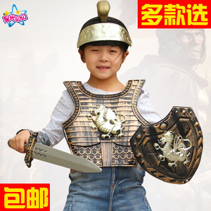 圣诞节盔甲铠甲勇士玩具可穿儿童节演出道具海盗刀剑玩具盾牌套装