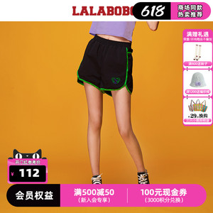 【设计师潮牌】LALABOBO2023夏新款刺绣宽松显瘦短裤|L21E-WXZD17