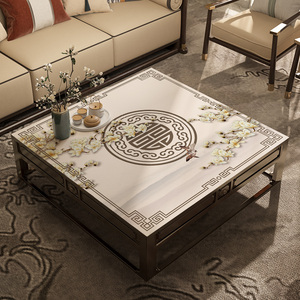 新中式茶几桌布防水防油免洗四方形皮革餐桌桌垫八仙桌麻将桌台布