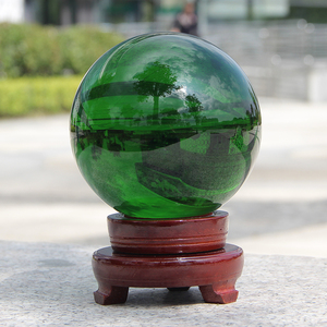 绿色水晶球摆件珍藏饰品绿幽灵家居客厅玄关隔断书桌办公桌摆设
