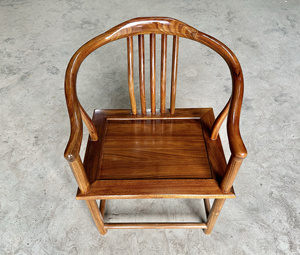奥坎实木主人椅圈椅茶椅单椅中式围椅太师椅官帽椅家用靠背椅子