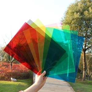 彩色玻璃纸手工幼儿园透明透光硬片材儿童七彩塑料纸A4翅膀彩纸