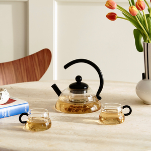 莫语 可加热玻璃茶壶 设计师原创日式高硼硅耐热水壶水杯套装客厅