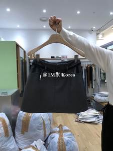 BELIEVE MOMENT韩国东大门代购2024年春季新款洋气简约纯色半身裙