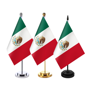 墨西哥国旗 办公室桌旗座桌面旗帜摆件室内单杆旗架会议室装饰