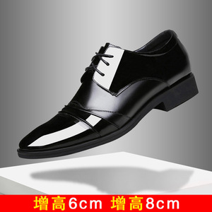 夏季新款男鞋内增高皮鞋男8cm6cm英伦韩版商务正装流行潮流尖头鞋