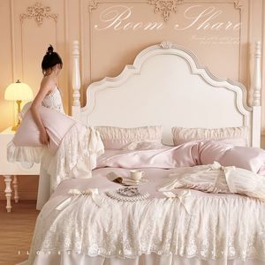 法式实木床复古白色安娜床现代简约主卧1.8m双人奶油风美式公主床