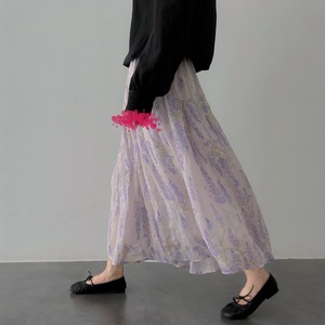 新款紫藤花 高端加捻精纺细纱天然苎麻半身裙中长款A字蛋糕仙女裙