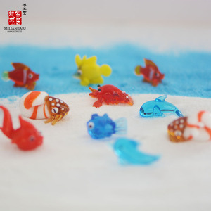 手工琉璃玻璃工艺品摆件海洋生物小动物DIY微景鱼缸装饰造景摆设