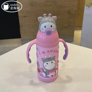 小比咔 TMY-3556 咔咔 儿童真空保温吸管婴儿水壶学饮吸管水杯