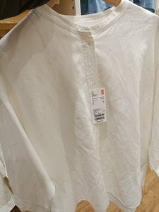 女装麻混纺立领衬衫(七分袖薄外套)455753国内代购优衣库