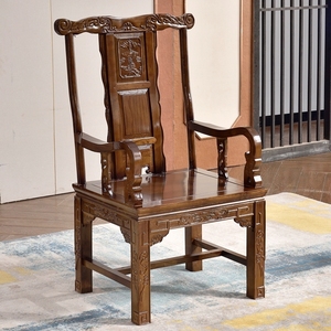 仿古实木靠背圈椅中式茶桌主椅子单个家用办公室茶几小茶桌椅组合