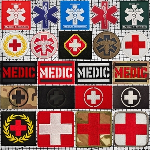 MEDIC生命之星臂章 战术士气章 医疗急救刺绣魔术贴章 红十字徽章