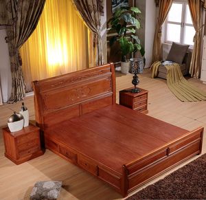 1.5米床中式床红木床菠萝格木床1.8米中式实木床实木大床卧室家具