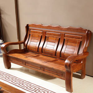中式实木沙发组合现代简约家用客厅香樟木小户型冬夏两用木质沙发