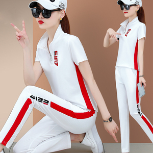 杨丽萍广场舞服装夏季短袖健身运动团体跳舞蹈曳步衣服新款套装女