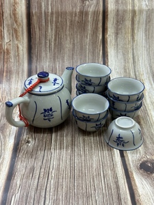 新款葵斗陶瓷功夫茶具套装复古手绘茶壶怀旧茶杯家用泡茶青瓷单壶