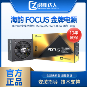 海韵 FOCUS GX650W/750W/850W/1000W 台式机白色 金牌 全模组电源