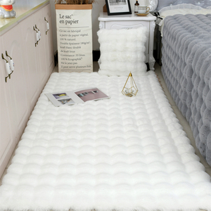 奶油风毛绒地毯泡泡绒地垫卧室床边毯客厅飘窗垫沙发垫毛毯茶几垫