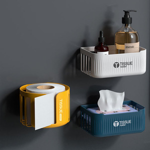 免打孔卫生纸厕所置物架卫生间纸巾盒厕纸家用手纸卷放抽纸壁挂式