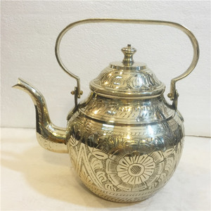铜茶壶进口印度铜雕壶咖啡壶奶茶壶特色手工艺品加厚水壶茶具餐具