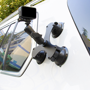 GoPro相机配件汽车内车外天窗手机车载拍摄支架大三脚吸盘固定架