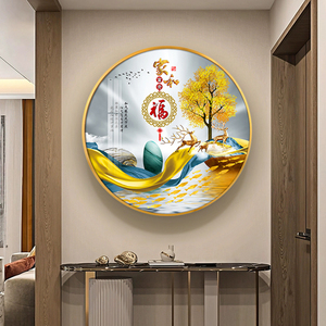 新中式家和装饰品挂画玄关过道对门客厅装饰画现代风景墙上挂壁画
