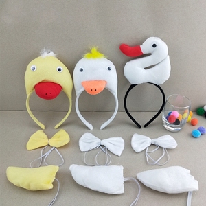 儿童节表演动物头饰白天鹅演出动物造型小鸭子发箍故事大白鹅头箍