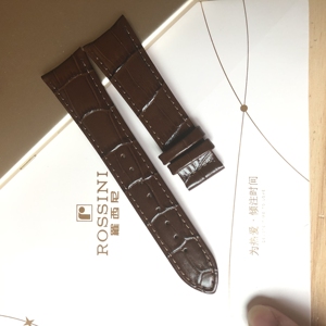 罗西尼原厂专柜正品原装表带7593男款真皮蝴蝶扣牛皮弧形手表皮带