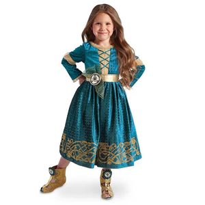 『Ai美美』4-10岁 女童 勇敢的心 梅琳达高品质丝绒长袖连衣裙