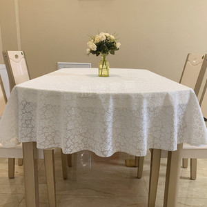 椭圆形桌布PVC防水防烫免洗餐桌垫网红茶几台布伸缩折叠圆桌桌布