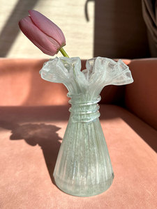 艺术复古芬顿粉色花瓶琉璃小号插花器法式高颜值装饰客厅软装摆件
