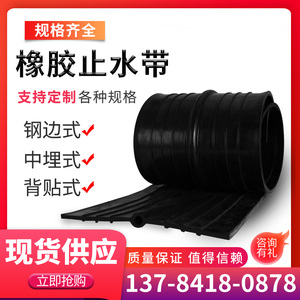 橡胶止水带651国标中埋止水带外背贴钢边可卸丁基腻子300*6止水带