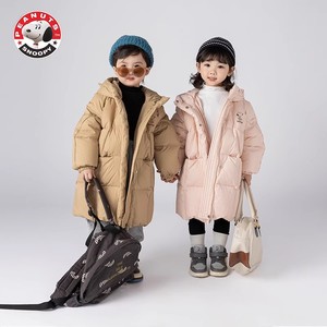 史努比男女童羽绒服中长款韩版外套冬季新款中大童儿童宝宝保暖潮